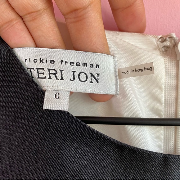 Teri Jon by Rickie Freeman Silk Colorblock Sheath Dress, 6 - Picture 4 of 10